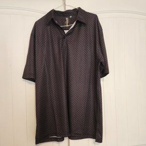 NWT Men's Burnside Black Dot polo shirt, size L